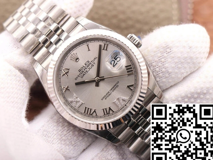 Silver Factory Datejust EW Rolex Dial Diamond M126234-0029 0220